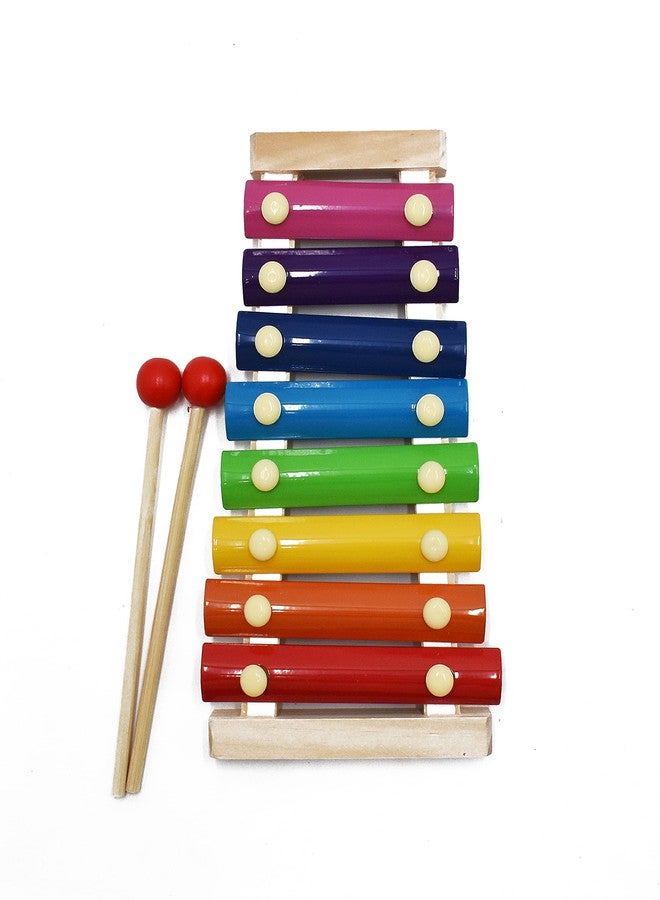 JustHandmade Wooden Xylophone with 8 Notes | Tortoise Pull Along Toy for Kids - Indoor Game(Combo of 2) - Image 2